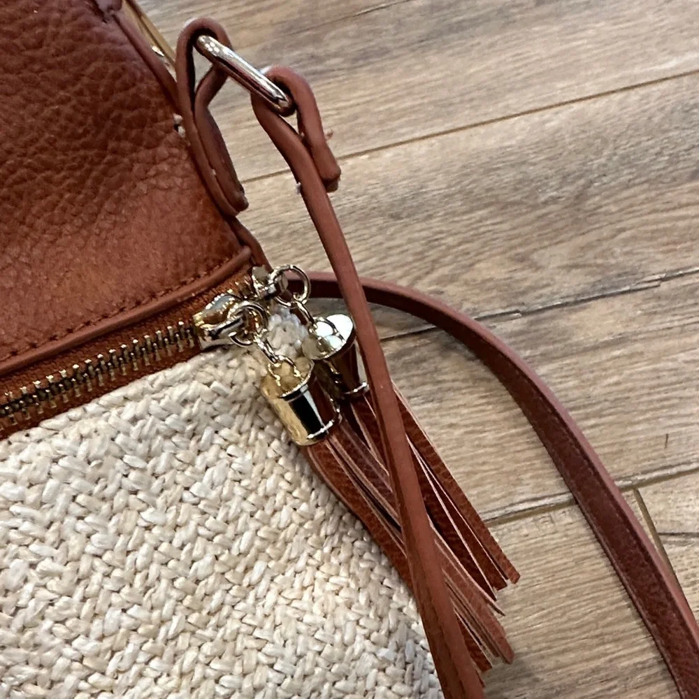 Brown and Tan Women's Crossbody Bag - Picture 7 of 8